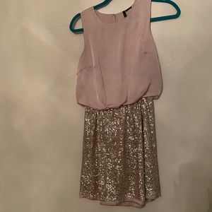 SILK SEQUIN MINI DRESS OPEN BACK